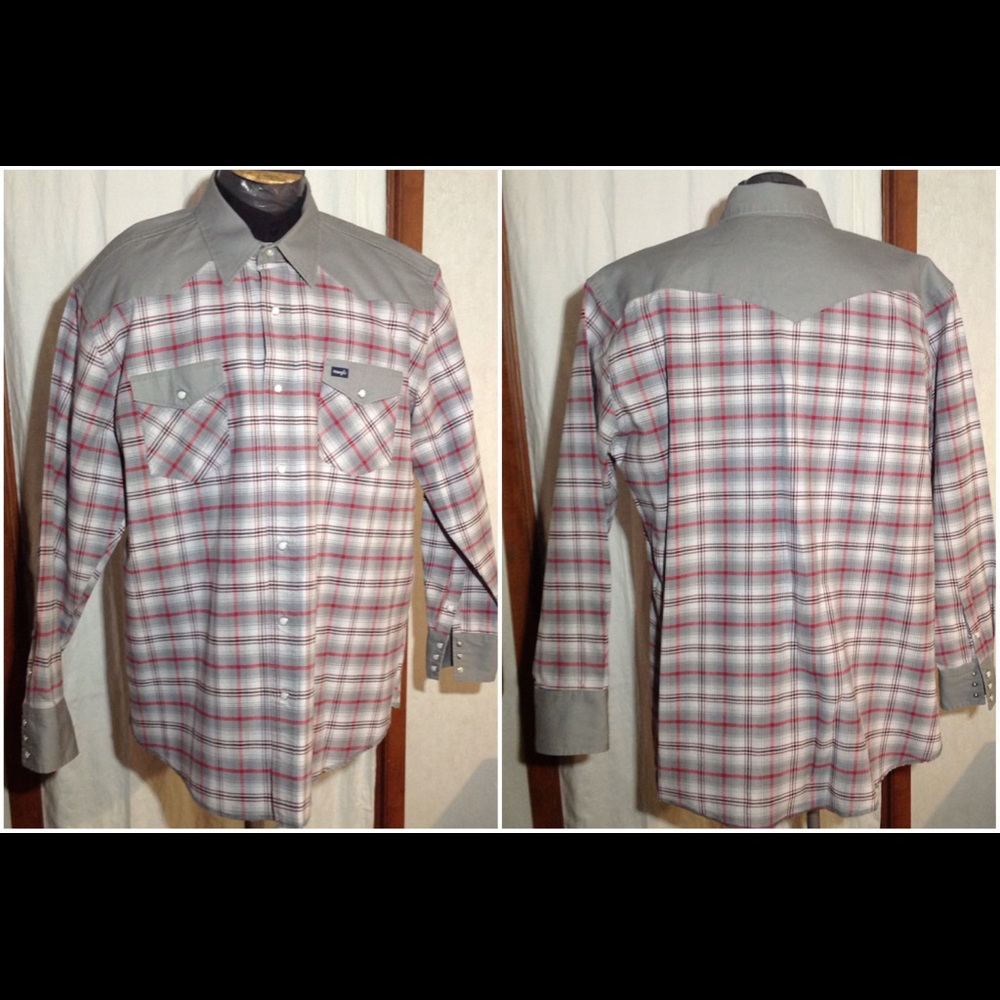 Mens Size 2XT Wrangler Buttoned Down Western Shirt